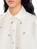 Shirt Embellished with Rhinestones