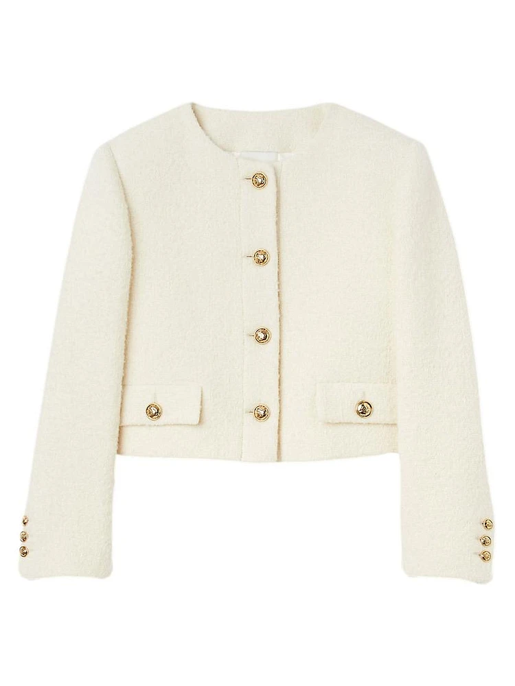 Cropped Bouclé Wool Jacket