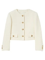 Cropped Bouclé Wool Jacket