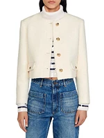 Cropped Bouclé Wool Jacket