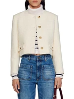 Cropped Bouclé Wool Jacket