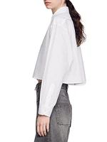 Cropped Poplin Shirt