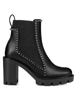 Out Line Spikes Lug 70MM Leather Boots