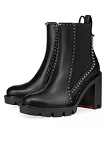 Out Line Spikes Lug 70MM Leather Boots