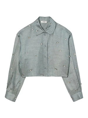 Satiny Rhinestone Shirt