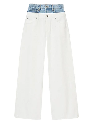 Two-Tone Double-Waistband Jeans