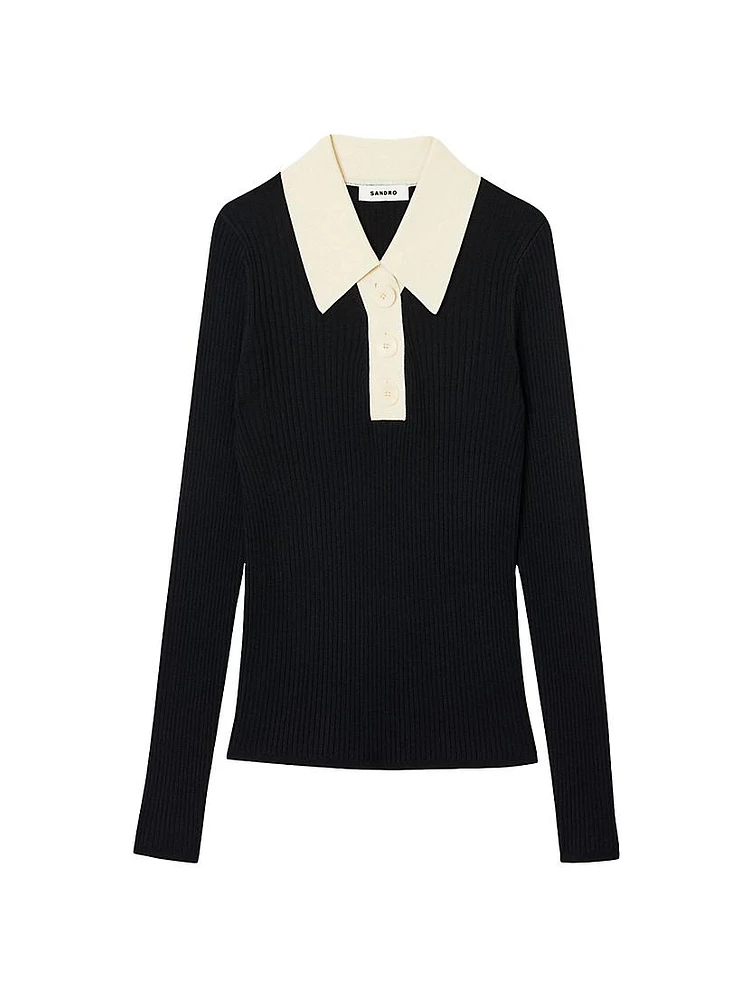 Knit Polo Neck Jumper