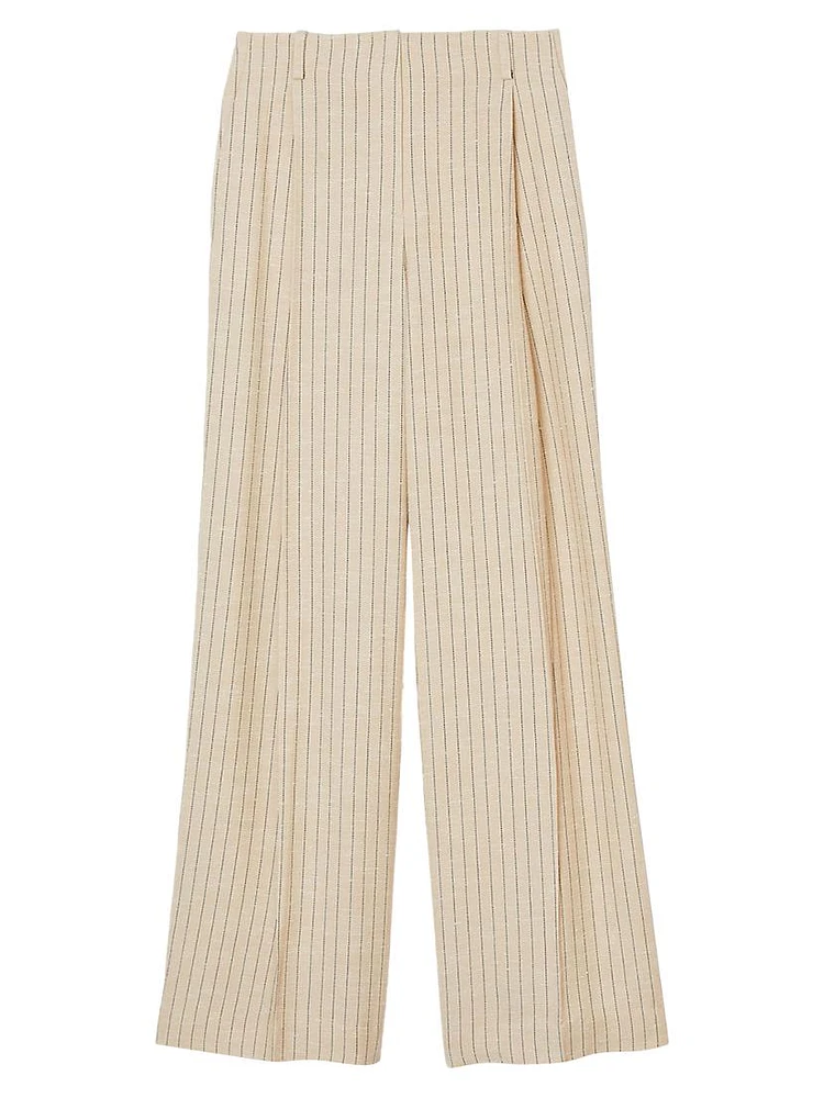 Wide-Leg Striped Floaty Trousers