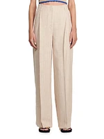 Wide-Leg Striped Floaty Trousers