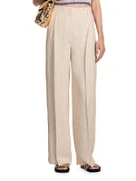 Wide-Leg Striped Floaty Trousers