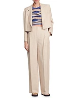 Wide-Leg Striped Floaty Trousers