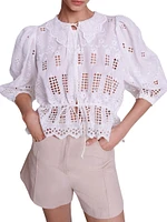 Embroidered Linen Blouse