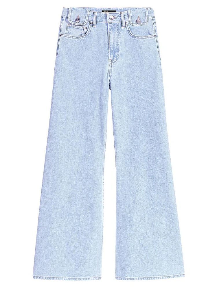 Faded Wide-Leg Jeans