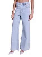 Faded Wide-Leg Jeans