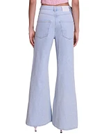 Faded Wide-Leg Jeans