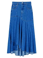 Asymmetrical Denim Skirt