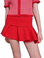 Asymmetrical Tweed Miniskirt