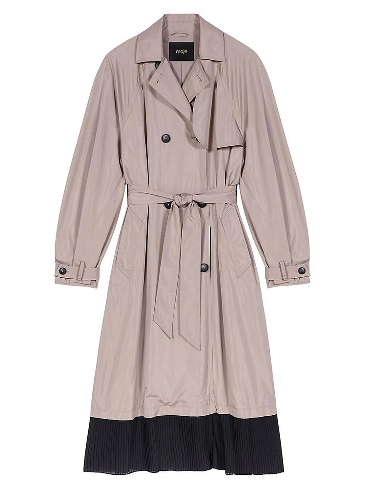 Contrast Trench Coat