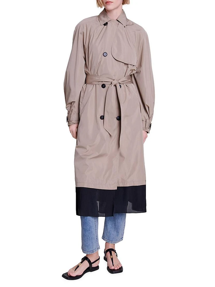 Contrast Trench Coat