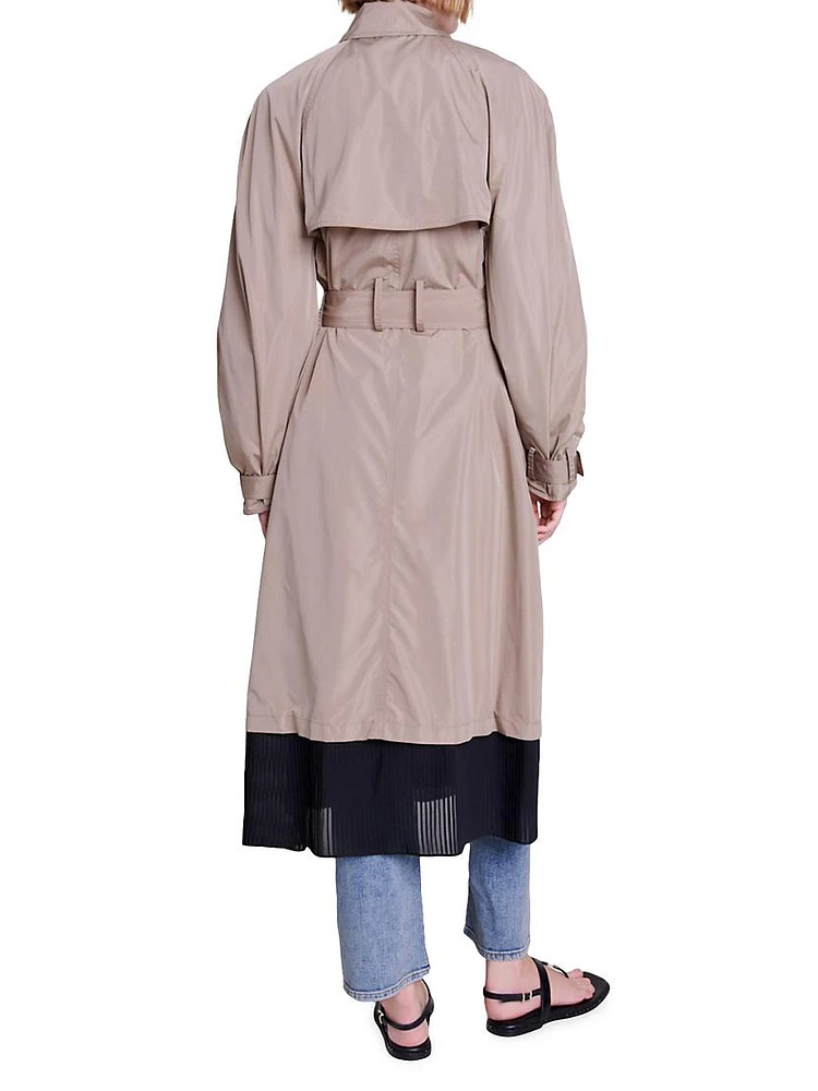 Contrast Trench Coat