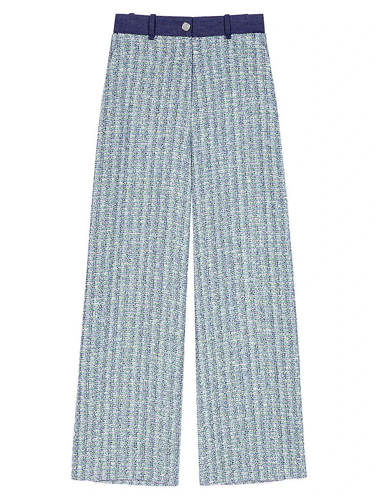 Wide-Leg Tweed Trousers