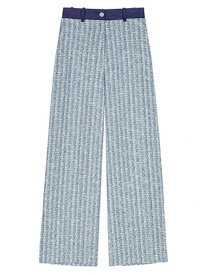 Wide-Leg Tweed Trousers