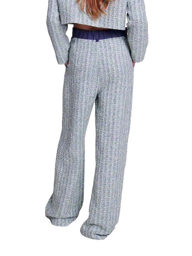 Wide-Leg Tweed Trousers