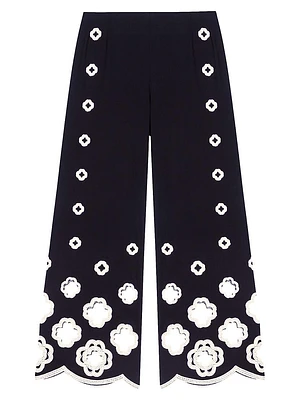 Wide-Leg Crochet Trousers