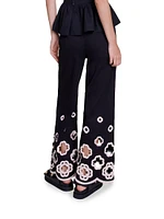 Wide-Leg Crochet Trousers