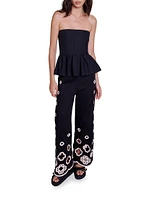 Wide-Leg Crochet Trousers