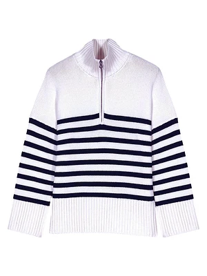 Breton Jumper with Zip Collar