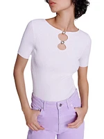 Cutaway Knit Top With Jewellery