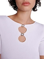 Cutaway Knit Top With Jewellery