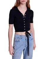 Knit Crop Top with Ties