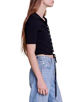 Knit Crop Top with Ties