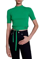 Knit Crop Top with Ties