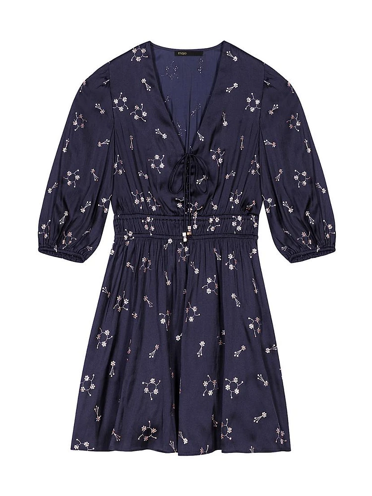 Short Sequin Embroidered Dress