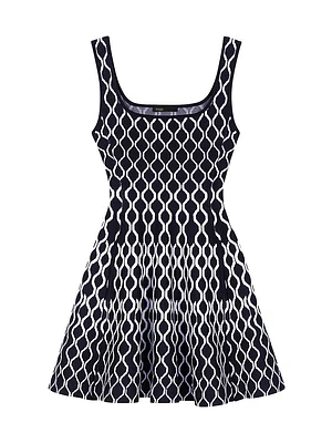 Short Patterned Knit Dress