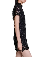 Crochet and Sequin Backless Dress