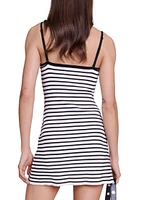 Short Striped Knit Dress