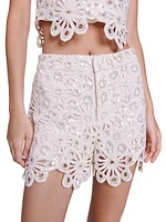 Crochet and Sequin Shorts