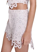 Crochet and Sequin Shorts