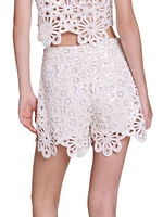 Crochet and Sequin Shorts