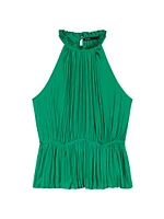 Pleated Satin Top