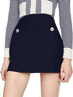 Short Wool Twill Skirt