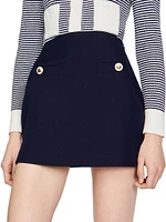 Short Wool Twill Skirt