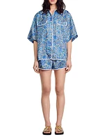 Oversized Floral Silk Shirt