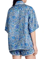 Oversized Floral Silk Shirt