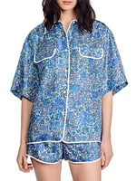 Oversized Floral Silk Shirt