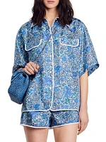 Oversized Floral Silk Shirt